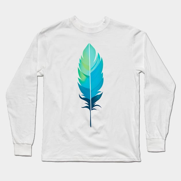 Colorful nature feather Long Sleeve T-Shirt by uniboutique